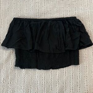 Chic Black Ruffled Mini Tube Top